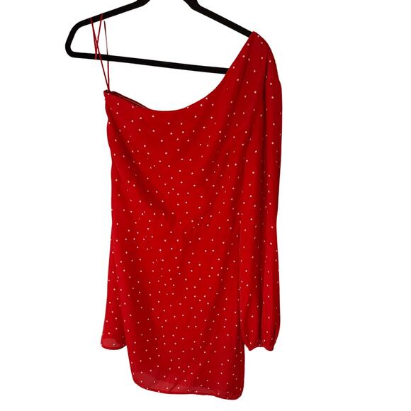 FashionNova Small Christmas Polka Dot One Shoulder Dress - Picture 1 of 5